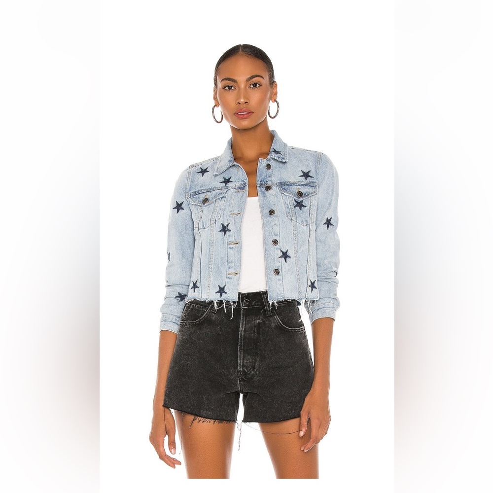 Pistola Brando Star Embroidery Denim Jean Jacket in Zodiac - Small